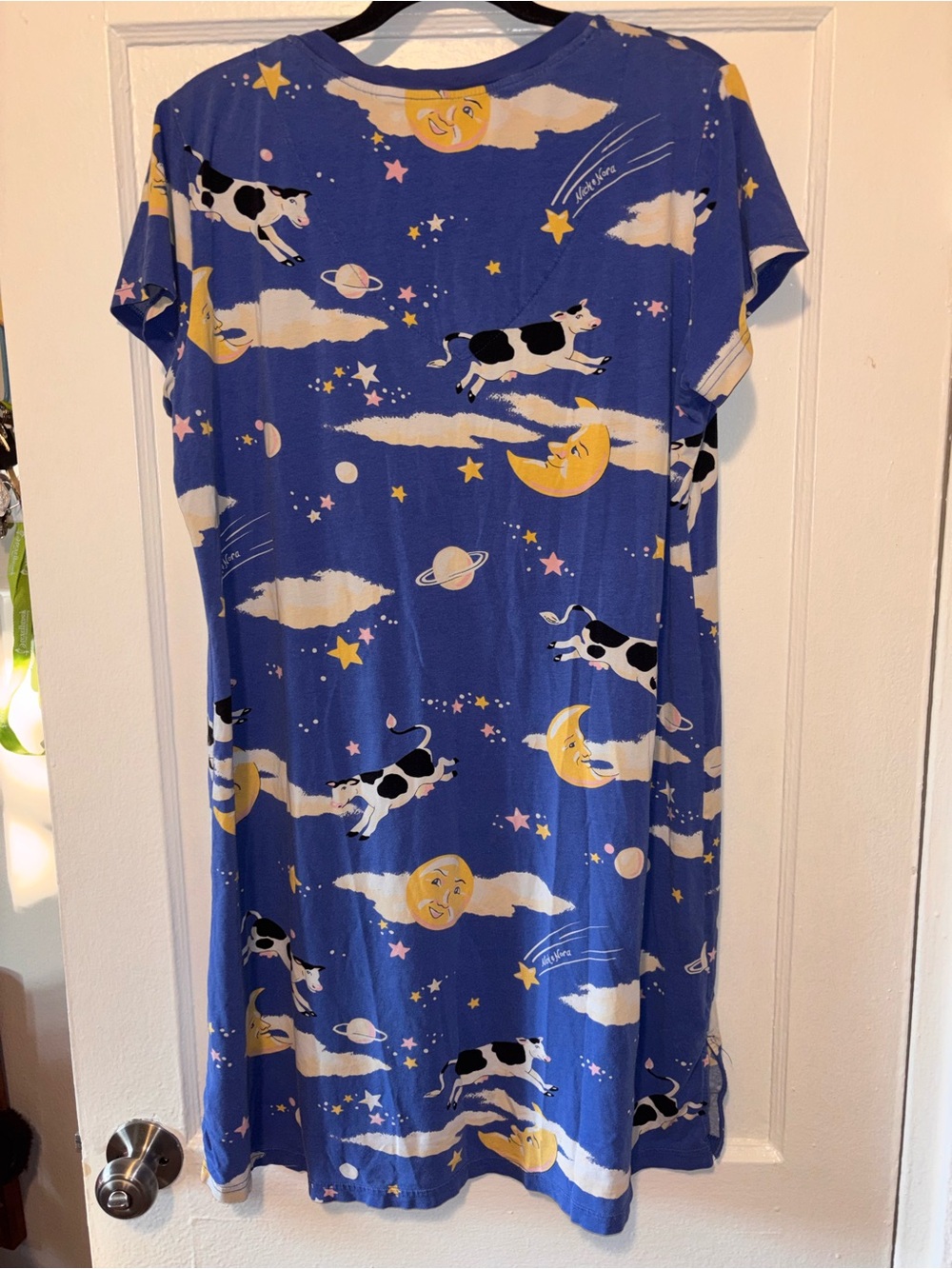 RARE Nick and Nora Cows Jumping Over The Moon Sleep Shirt XL Soft Cozy Cute - Picture 5 of 6